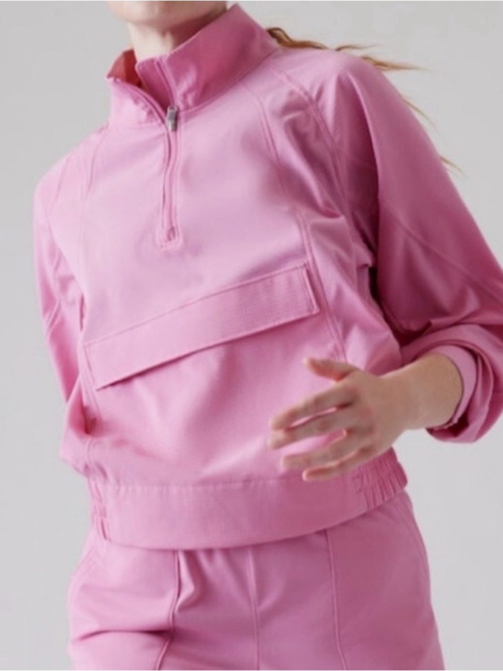 Athleta Boundless Popover Pink Top XL